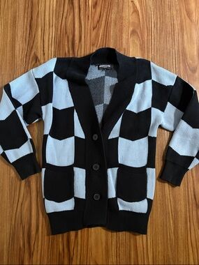 Keiser Clark Men’s Navy and Light Blue Chevron Cardigan